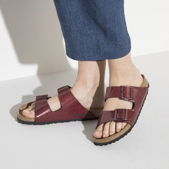 Birkenstock Arizona Birko-Flor - Magical Metallic Maroon Women's 37 - Picture 8 of 8